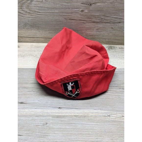 Vintage Red Sportina Cotton Blend Beret Hat Made in Hong Kong - Picture 7 of 7